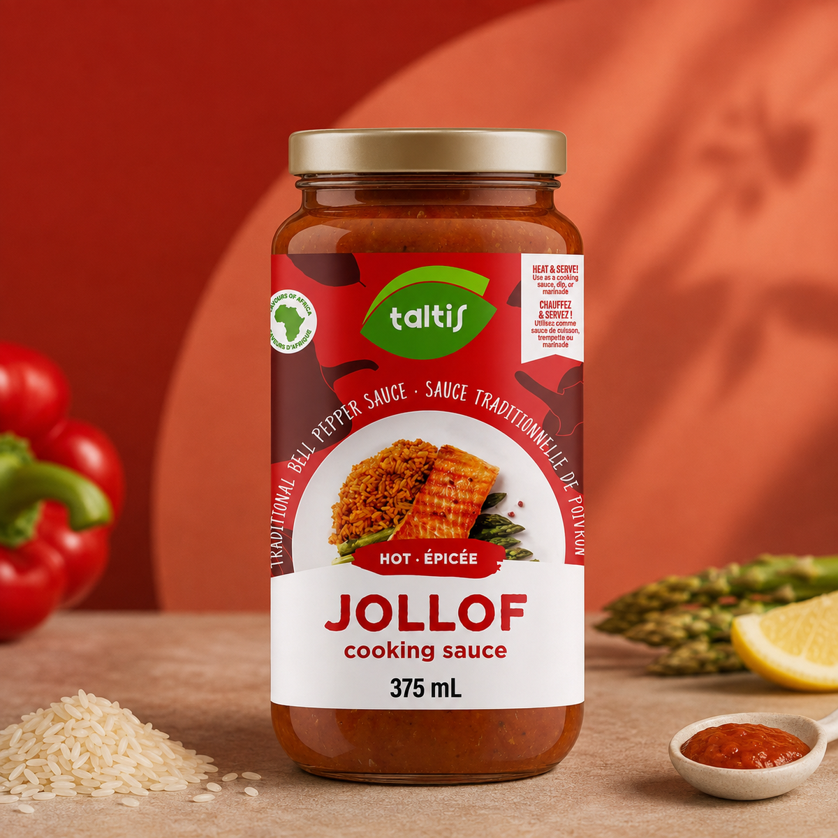 Jollof Cooking Sauce - Hot/Epicée (375ml)