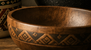 Hand-Carved Serving Bowl